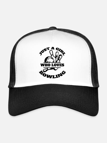 Bowling Filles Boule de bowling Bowler Kegeln Kegel - Casquette trucker  - blanc/noir - Devant