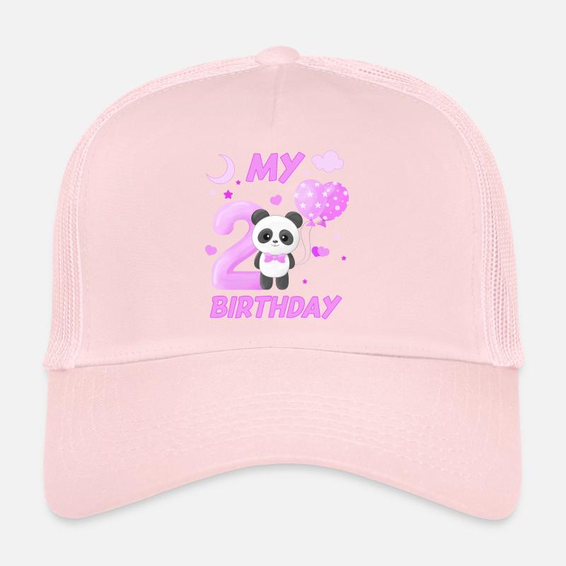 Zweiter Kinder Geburtstag Mädchen Panda Geschenk Trucker Cap