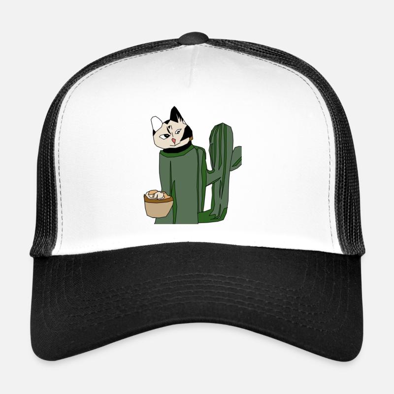 Cat Making Biscuits Christmas Funny - Trucker Cap - white/black