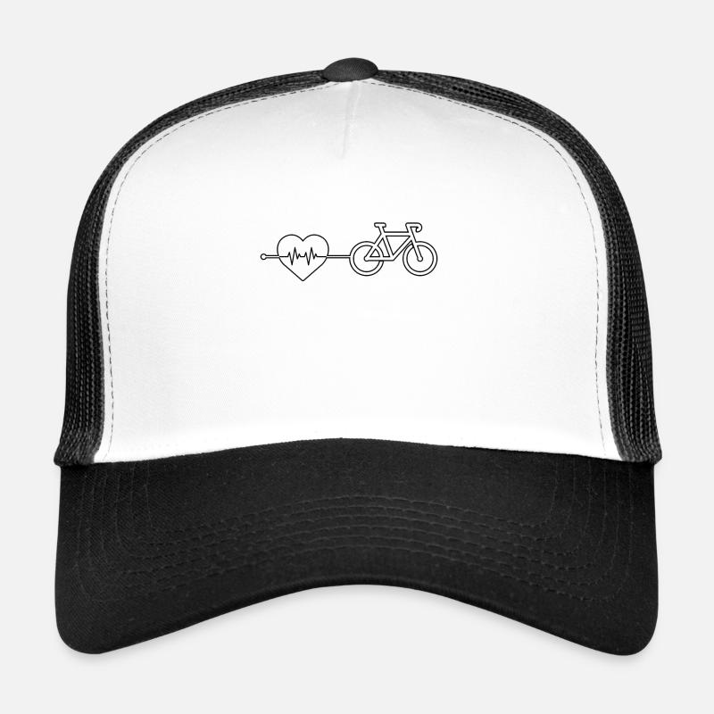 Fahrrad Herzschlag - Trucker Cap - Weiß/Schwarz