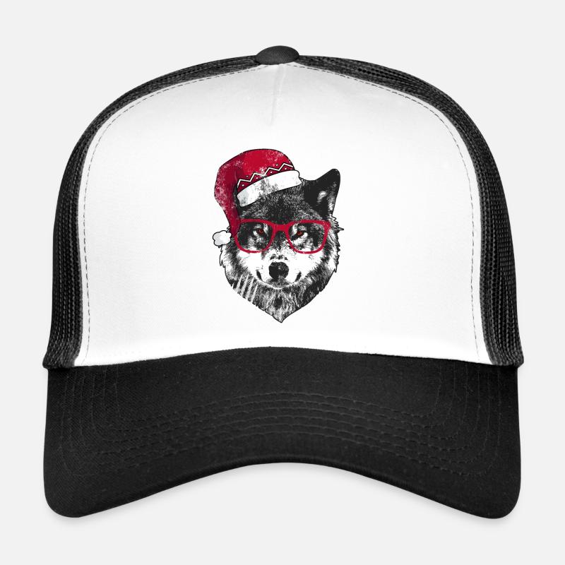 Grumpy Christmas Wolf Trucker Cap