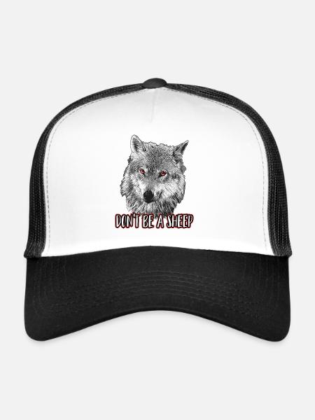 Ne sois pas un mouton - Casquette trucker  - blanc/noir - Devant