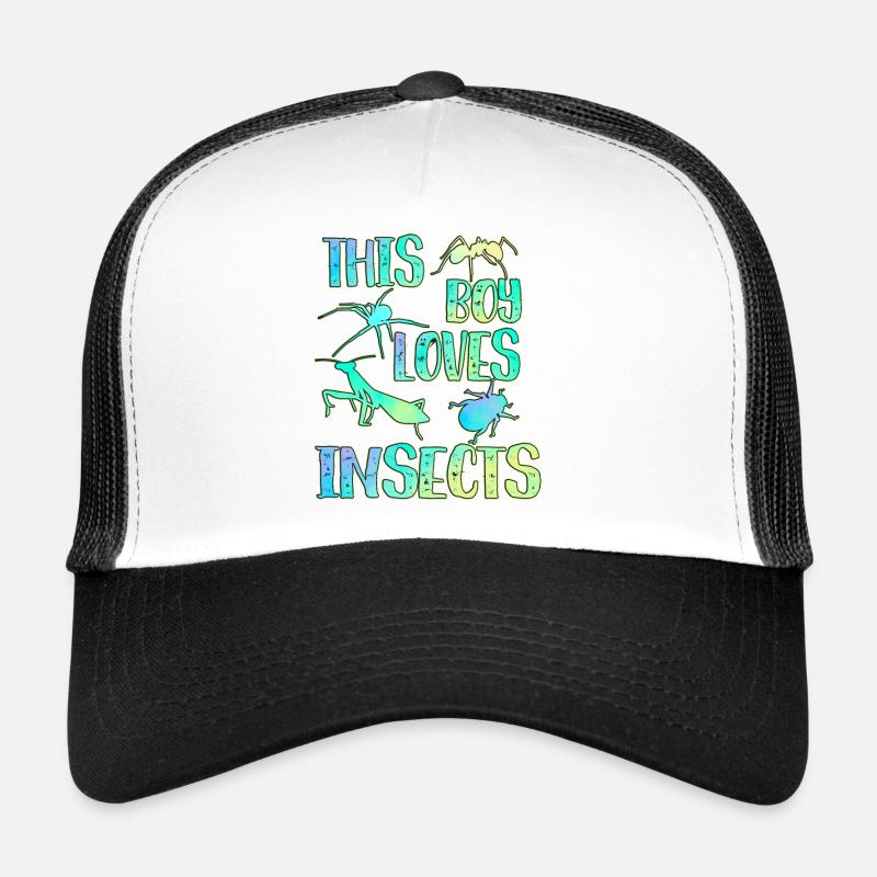 This boy loves insects - Trucker Cap - white/black
