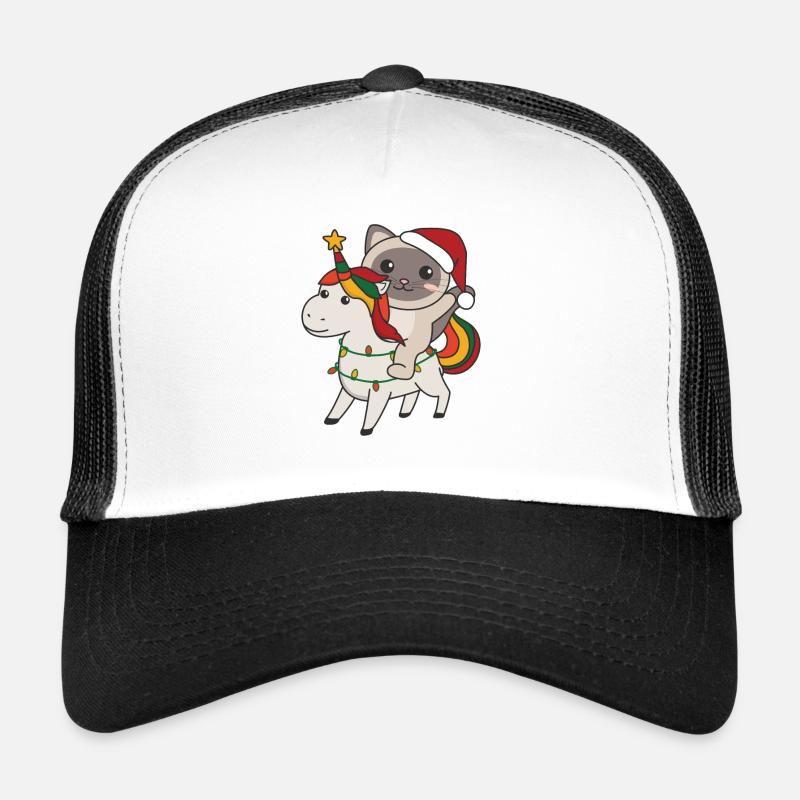 Licorne de Noël Chat Joyeux Noël Licorne Casquette trucker 