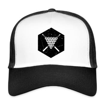 Billiard 8-Ball Pool Billiard - Billiard Player - Trucker Cap - Weiß/Schwarz - Vorne