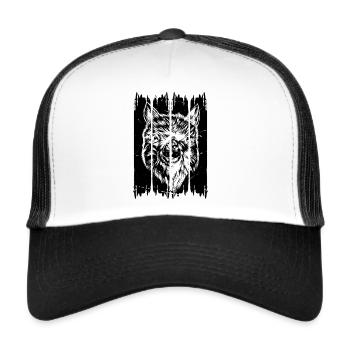 Alpaca Llama Head Llama Farmer - Llamas Llama Alpa - Trucker Cap - white/black - Front