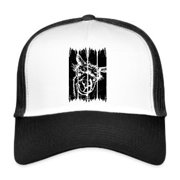 Llama Head Alpaca Llama Farmer - Llamas Llama - Trucker Cap - white/black - Front