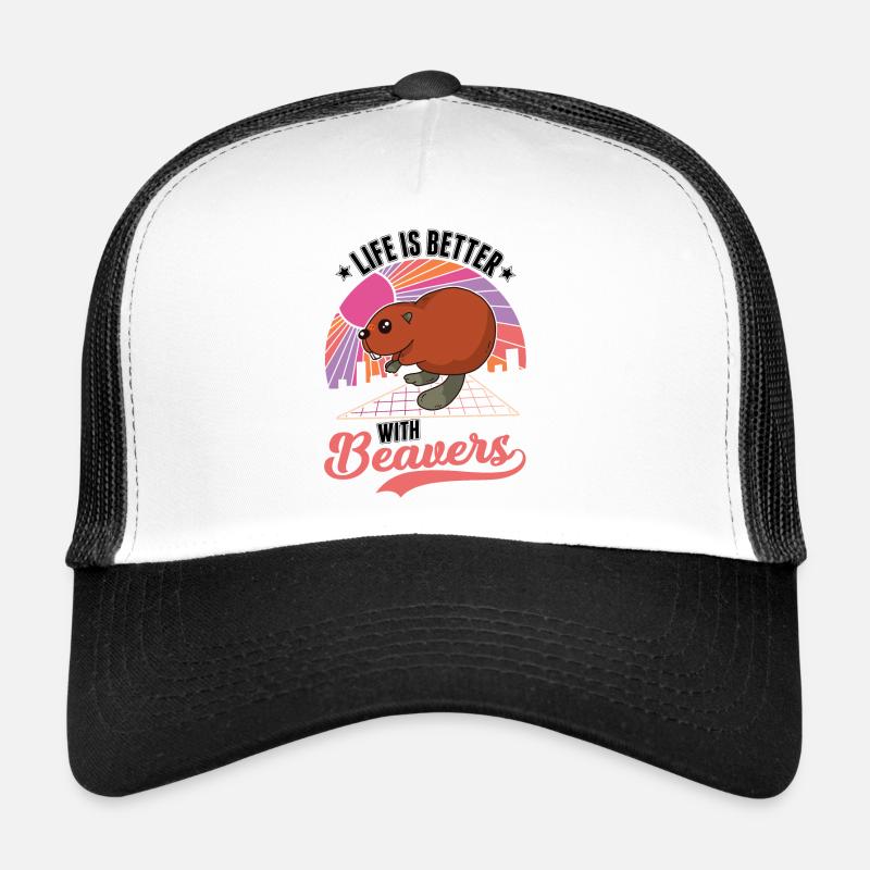 Life is better with a beaver - Trucker Cap - white/black