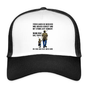 Heizkosten Stromkosten Inflation Spruch Silvester - Trucker Cap - Weiß/Schwarz - Vorne