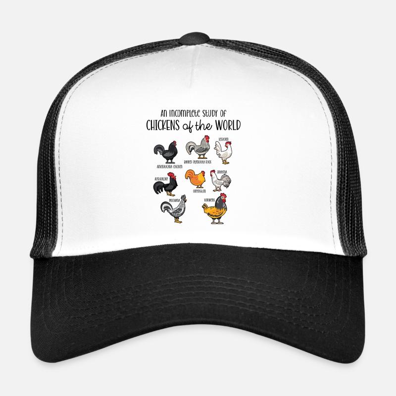 Hühner der Welt - Trucker Cap - Weiß/Schwarz