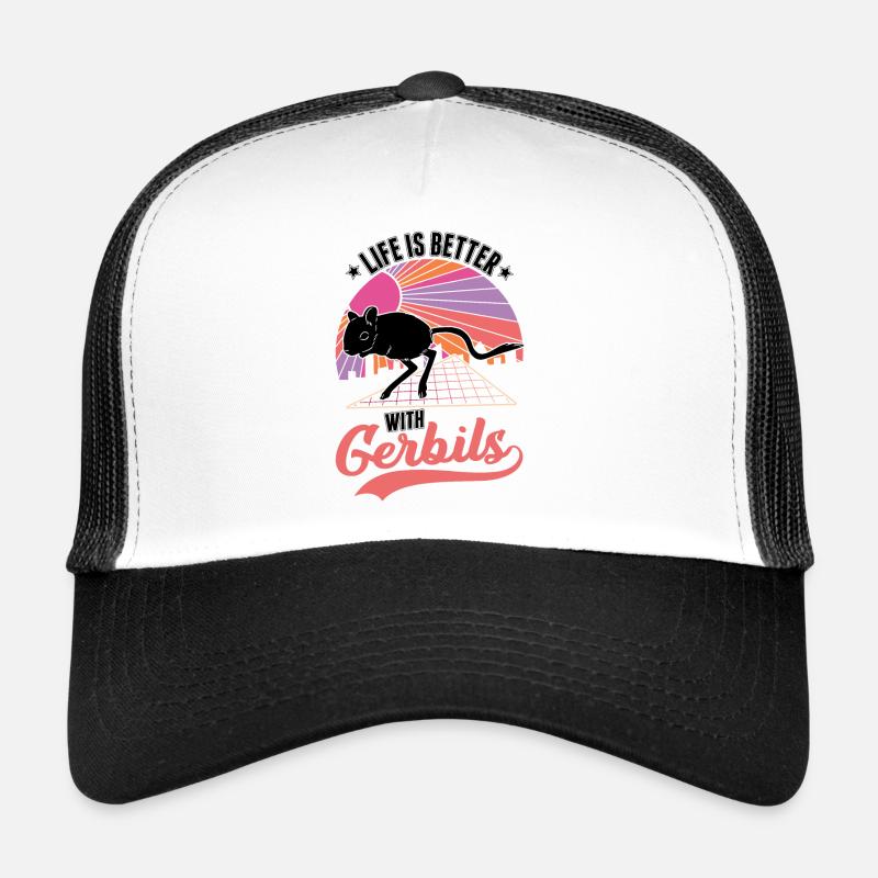 La vie est meilleure avec la gerbille de Gerbille Casquette trucker 