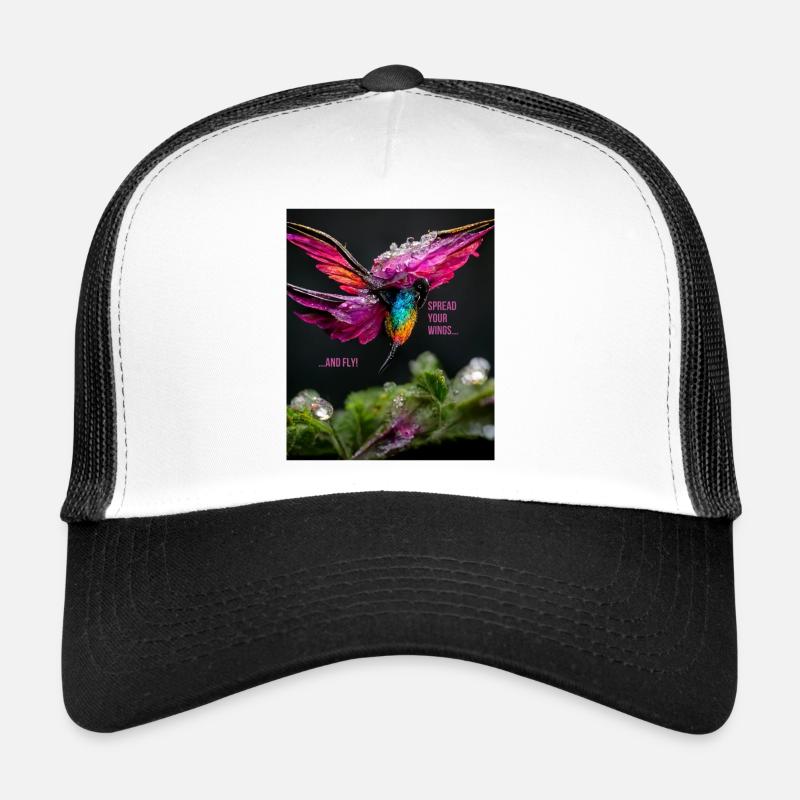 Spread your wings and fly - inspiration and motivation - Trucker Cap - white/black