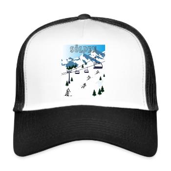 SCHI FAHREN SÖLDEN - Trucker Cap - Weiß/Schwarz - Vorne