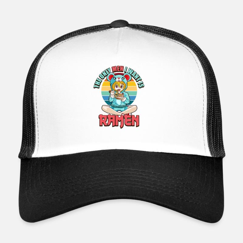 Lustige Japan Ramen Der einzige Männer, den ich will, ist Ramen - Trucker Cap - Weiß/Schwarz