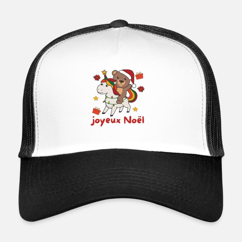 Licorne de Noël Ours Joyeux Noël Licorne Casquette trucker 