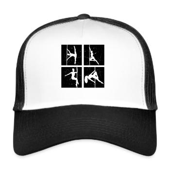 Pole Dance Silhouette - Pole Dancing Pole Dancer P - Trucker Cap - white/black - Front