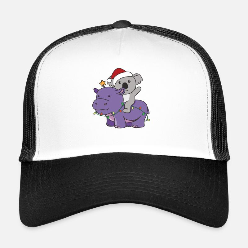 Noël Hippopotame Koala Joyeux Noël Hippopotame Casquette trucker 