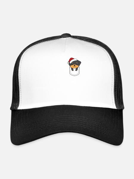Joyeux Noël Sweet Rottweiler Breast Bag - Casquette trucker  - blanc/noir - Devant