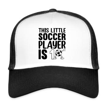 Soccer Birthday - This Little Soccer Player Is 10 - Trucker Cap - Weiß/Schwarz - Vorne