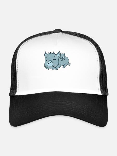 Chauve-souris avec bébé chauve-souris - Famille - Casquette trucker  - blanc/noir - Devant