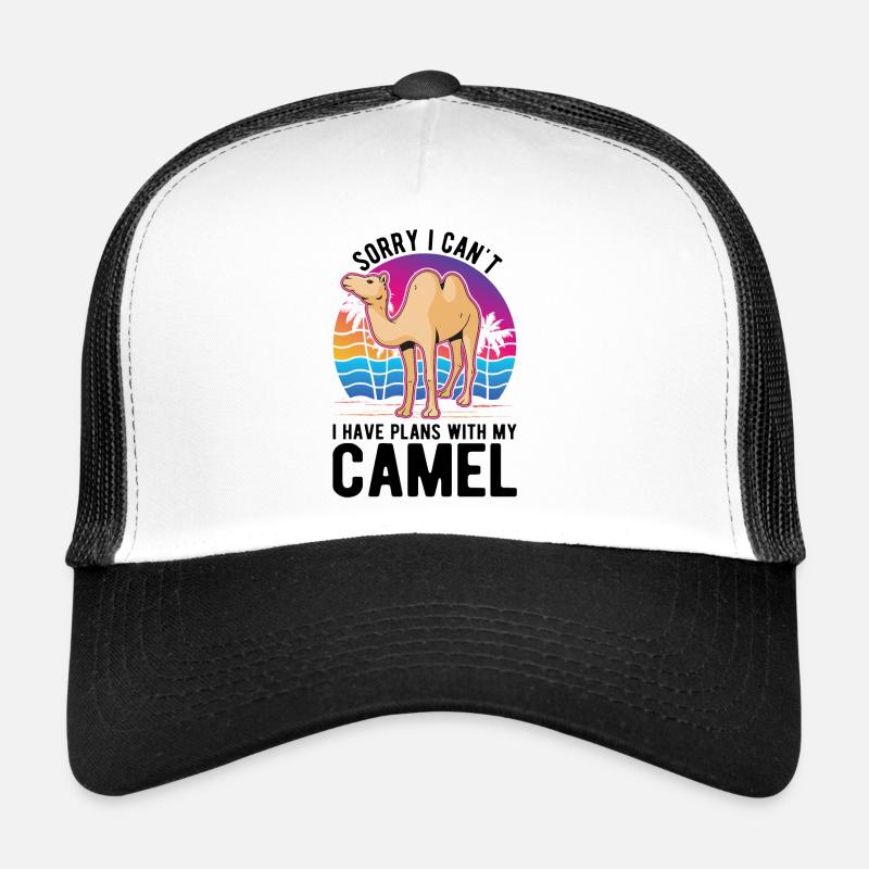 Kamel Geschenk Dromedar Camel Großkamel - Trucker Cap - Weiß/Schwarz