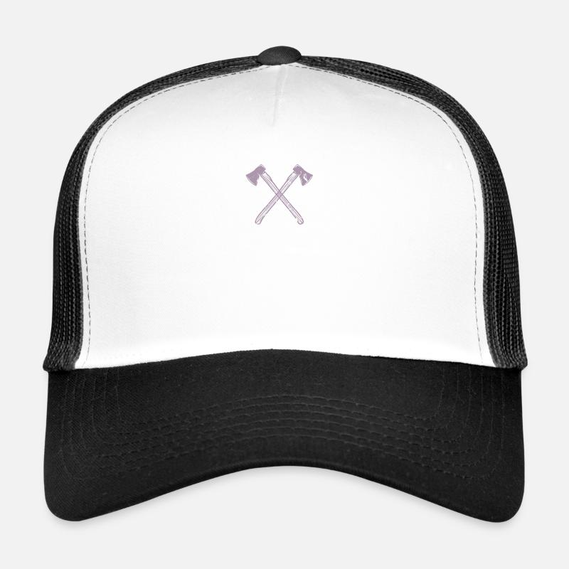 Axt gekreuzte Äxte - Trucker Cap - Weiß/Schwarz