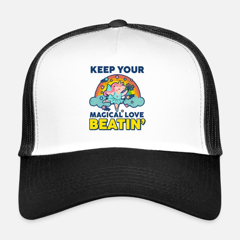 Rainbow Animal Singing Playing Unicorn Lover Trucker Cap