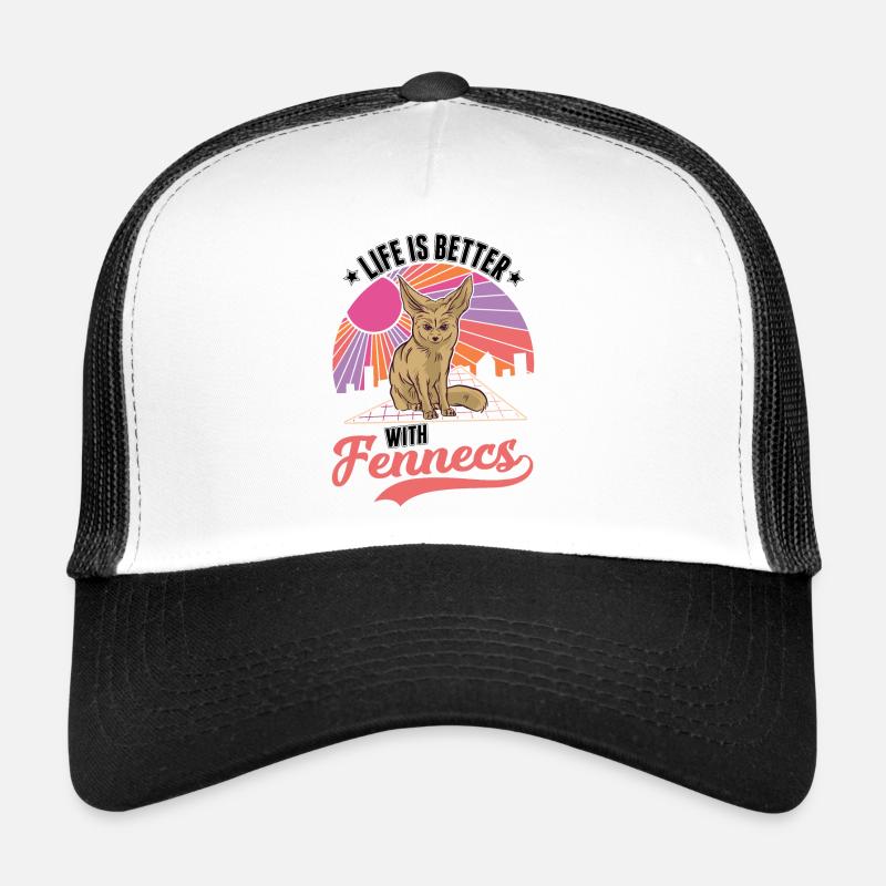 Das Leben ist besser mit einem Fennek - Trucker Cap - Weiß/Schwarz