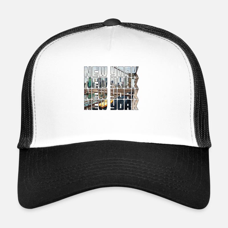 New York - Trucker Cap - Weiß/Schwarz