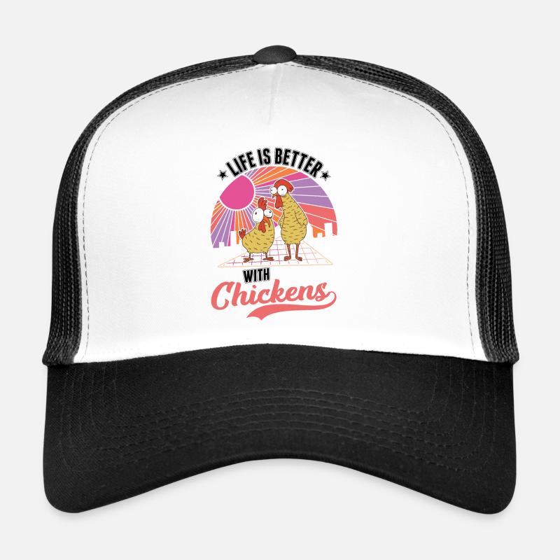 Life is better with chicken farmer - Trucker Cap - white/black