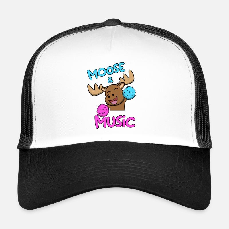 Dancing Moose Music Notes Musician Deer Elk Trucker Cap