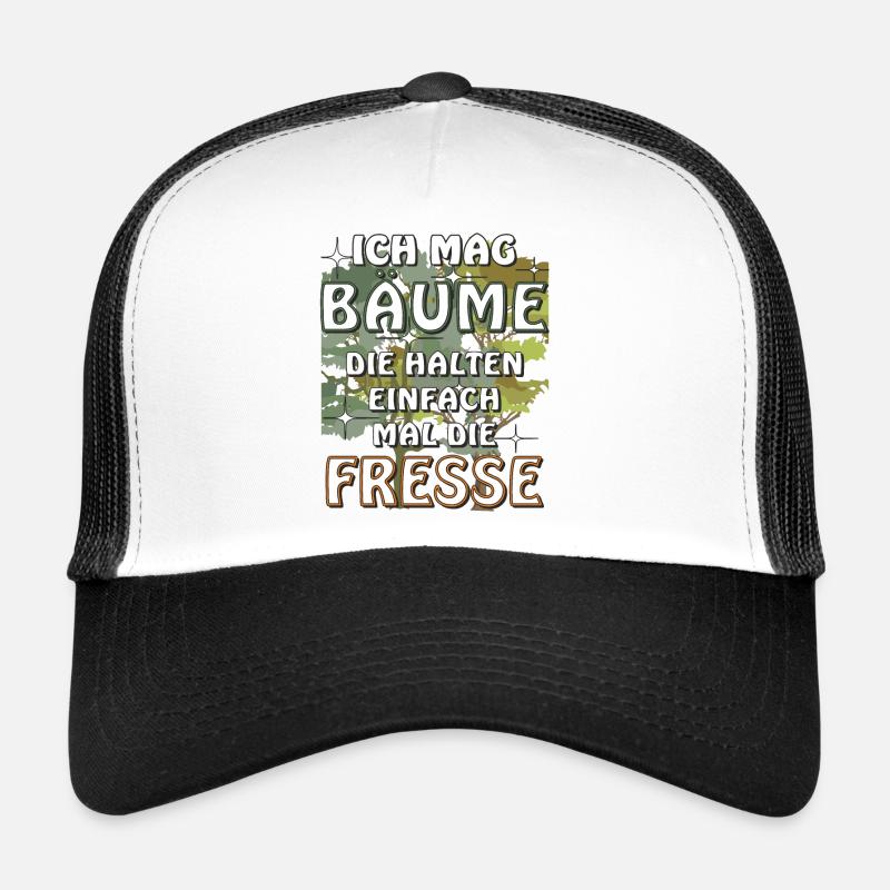 ICH MAG BÄUME - Trucker Cap - Weiß/Schwarz