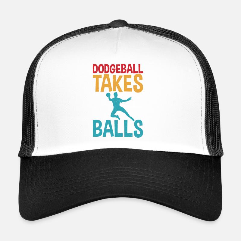 Dodgeball Takes Balls Distress Text with Dodgeball Trucker Cap