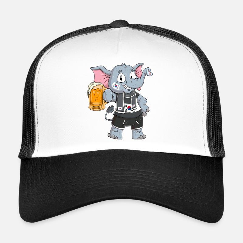 Éléphant fan de Corée du Sud Casquette trucker 