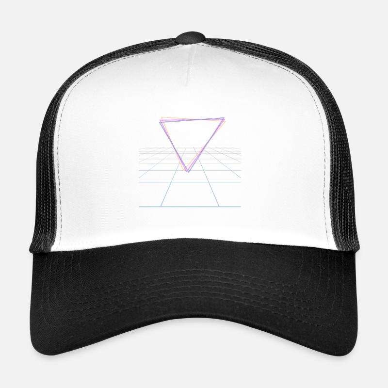 Retrowave Synthwave 80s Design - Trucker Cap - Weiß/Schwarz