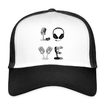 Podcast LOVE Podcast Lover Podcasting Podcaster Po - Trucker Cap - white/black - Front
