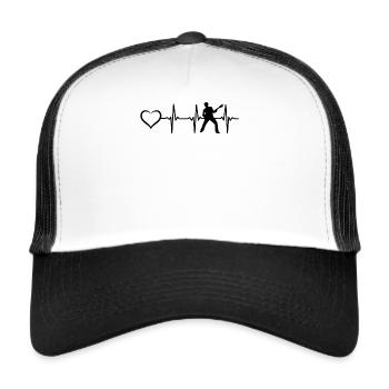 Guitar Musician Guitar Player Guitarist Heartbeat - Trucker Cap - white/black - Front