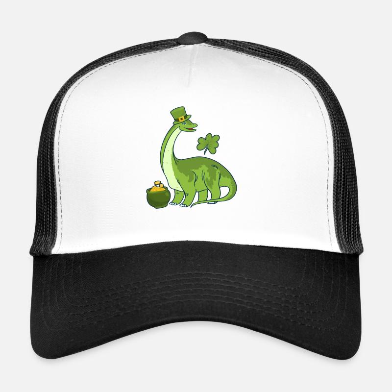 Leprechaun Dinosaurier Kleeblatt St. Patricks Day Trucker Cap