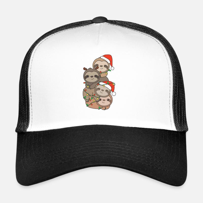 Sloth Christmas Tree Christmas Animals Sloths Trucker Cap
