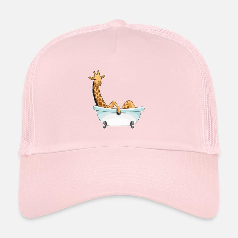 Giraffe Bath Bathtub Trucker Cap