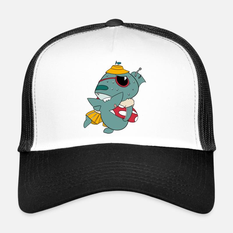 Franky Le Requin - Casquette trucker  - blanc/noir