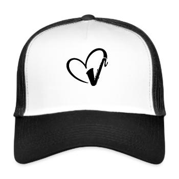 Saxophone Coeur Saxophoniste Saxophone Lover - Casquette trucker  - blanc/noir - Devant