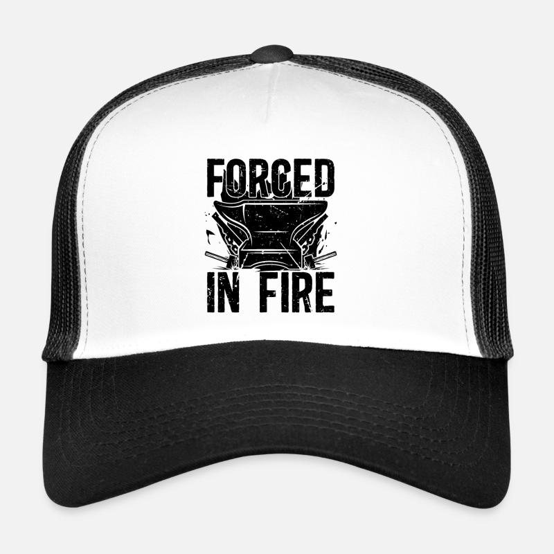 Forced In Fire Forging Farrier Anvils Blacksmiths Trucker Cap