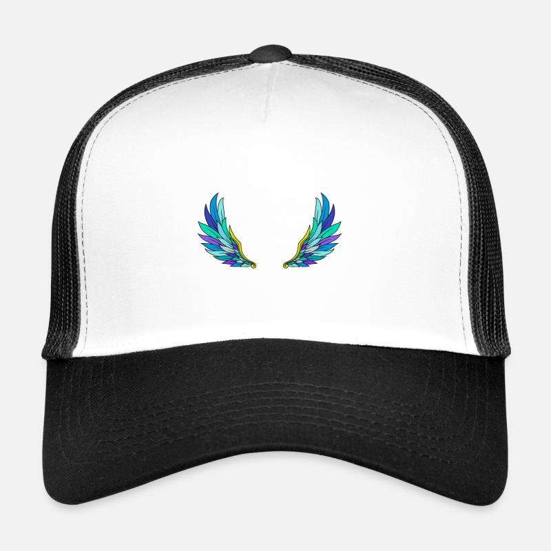 Flügel auf dem Rücken wie ein Engel oder Vogel - Trucker Cap - Weiß/Schwarz