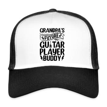 Newborn Guitar Player - Grandpa's Future Guitar Pl - Trucker Cap - Weiß/Schwarz - Vorne