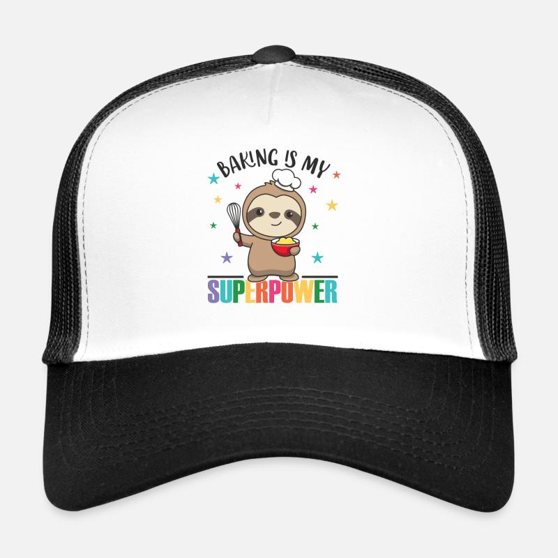 Baking is my superpower cute sloth bakes Trucker Cap