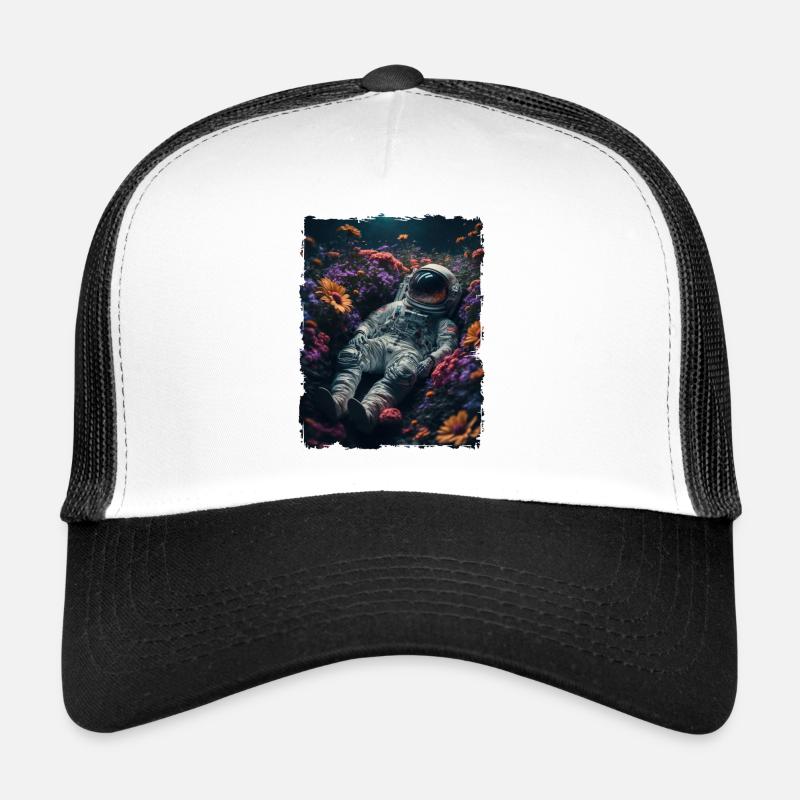 Astronaut lying in Blumenfeld Trucker Cap