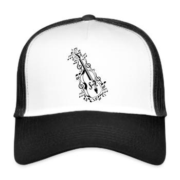 Double Bass Music Double Bassiste Joueur Double Bas - Casquette trucker  - blanc/noir - Devant
