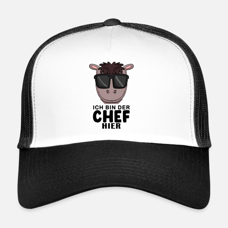 Cool Pferd Chef Spruch - Trucker Cap - Weiß/Schwarz