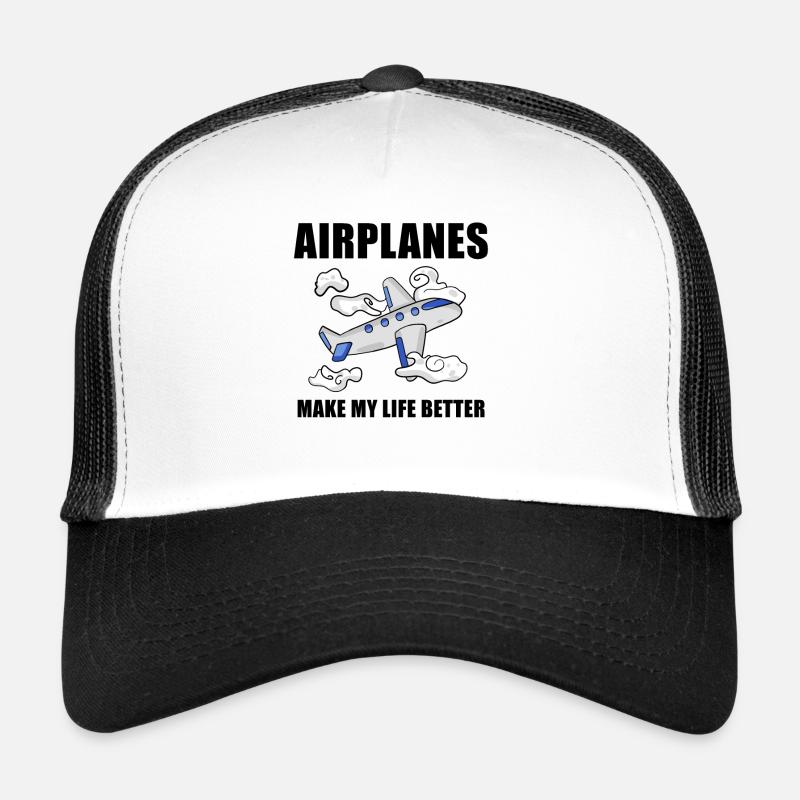 Flugzeuge - Trucker Cap - Weiß/Schwarz